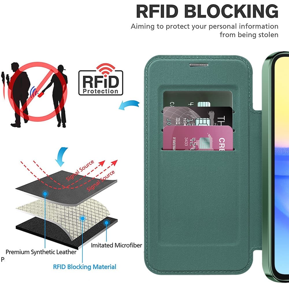 Techsuit SmartMag Book - θήκη για Samsung Galaxy A15 - Πράσινο 5