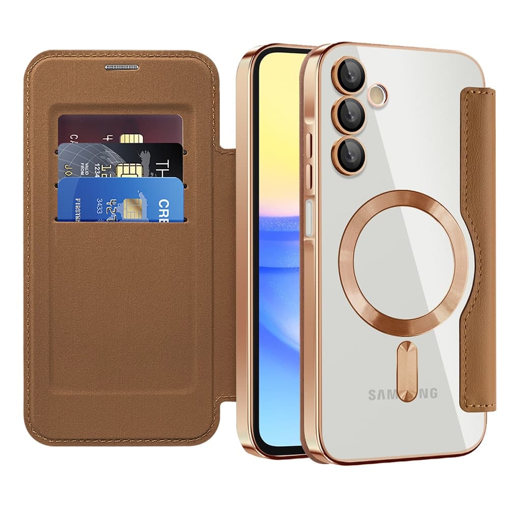Techsuit SmartMag Book - θήκη για Samsung Galaxy A15 - Καφέ