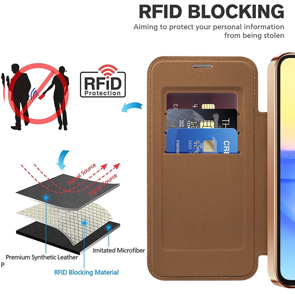 Techsuit SmartMag Book - θήκη για Samsung Galaxy A15 - Καφέ 5