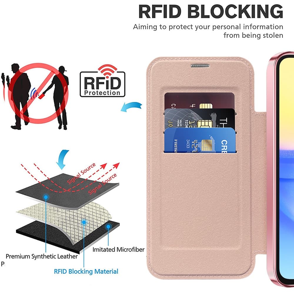 Techsuit SmartMag Book - θήκη για Samsung Galaxy A15 - Ροζ 5