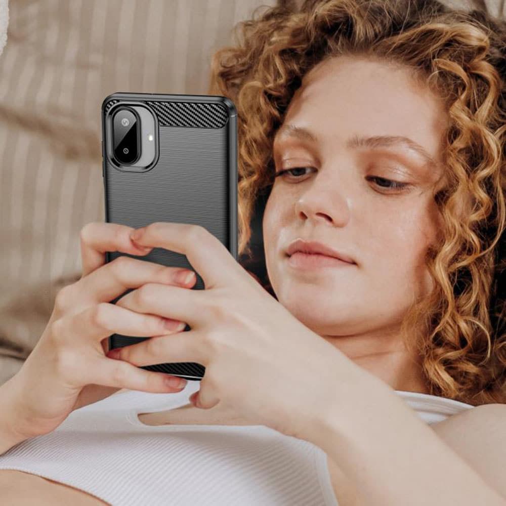 Techsuit Carbon Silicone - θήκη για Samsung Galaxy A07 4G - Μαύρο 4