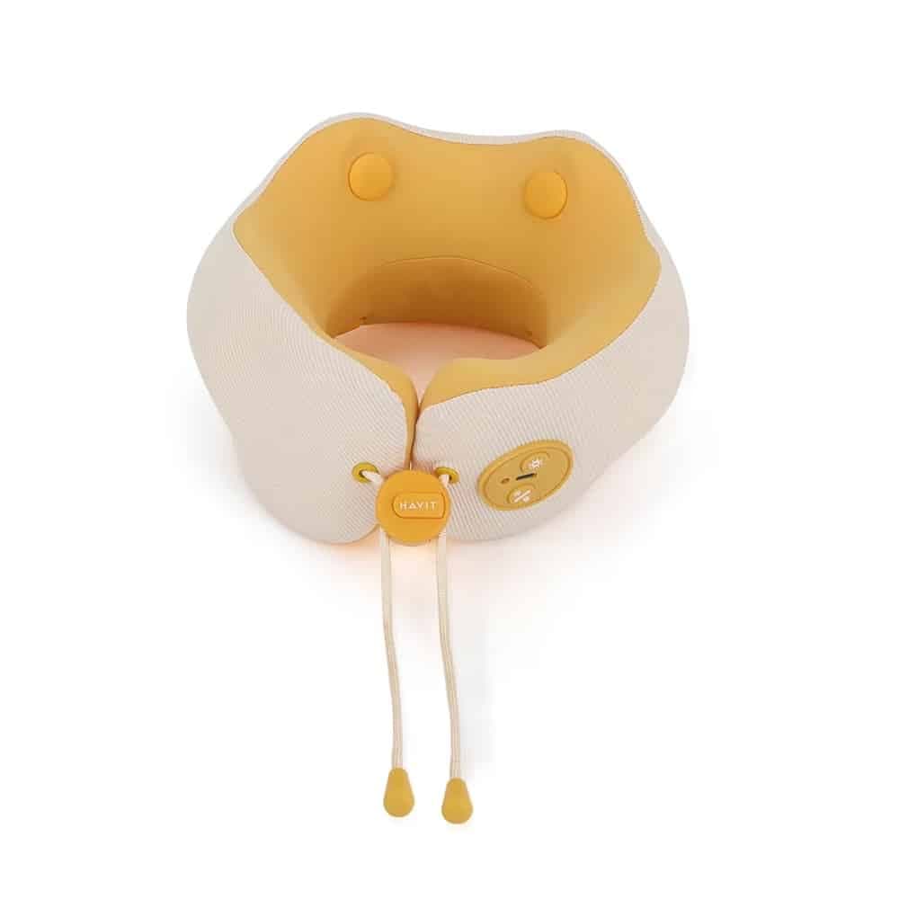 Havit - Neck Massager Smart Life (nm1702) - For Travel, Portable, Lightweight, Hot Compress, Memory Foam, 2200mah - Yellow 2