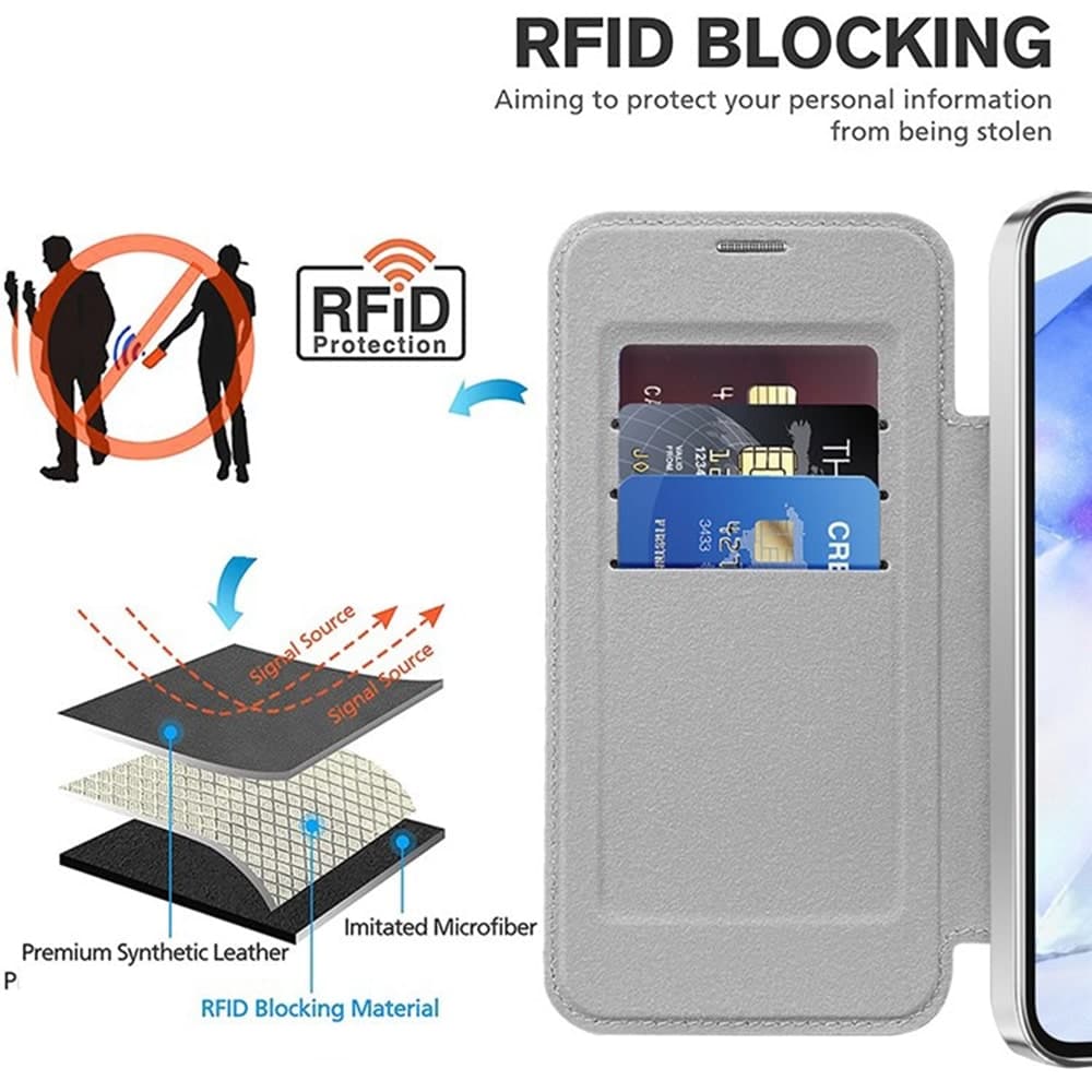 Techsuit SmartMag Book - θήκη για Samsung Galaxy A55 - Γκρι 6