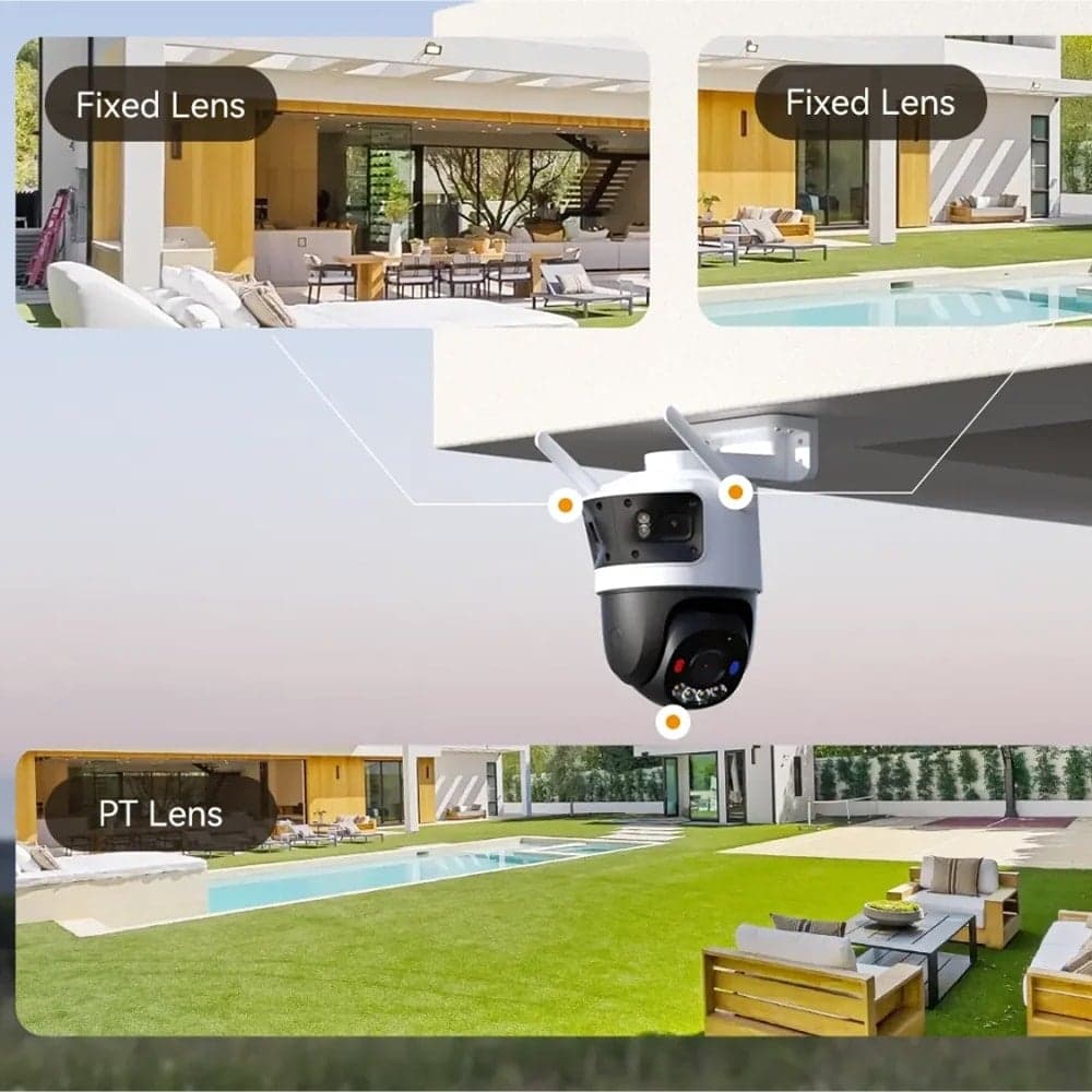 Imou - Outdoor Camera Cruiser Triple (ipc-S7up-11m0wed) - 3+3+5mp, Wi-Fi, 2xsd Card Slot, Pt, Night Vision, Aor Mode - White 5