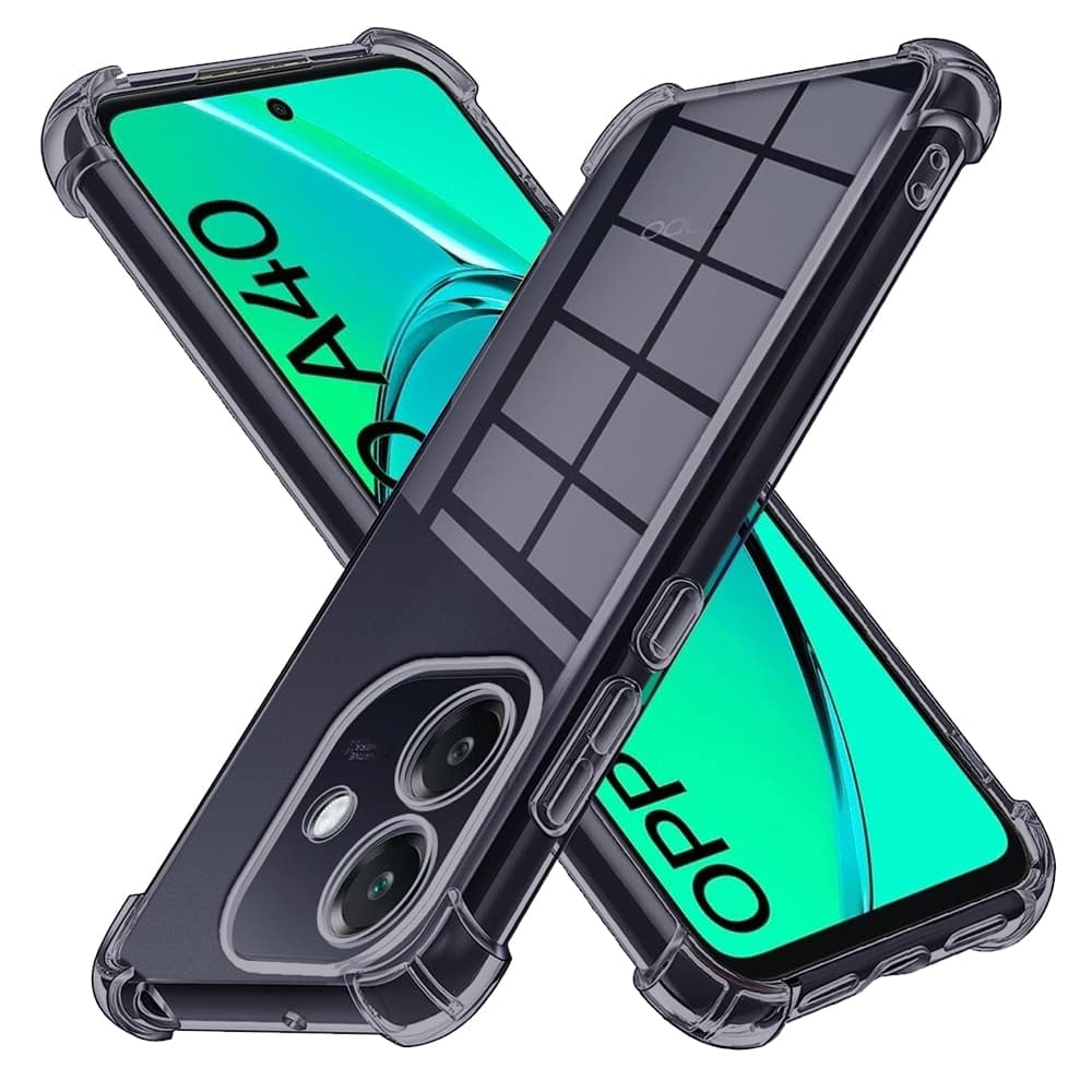Techsuit Shockproof Clear Silicone - θήκη για Oppo A40 4G - Μαύρο