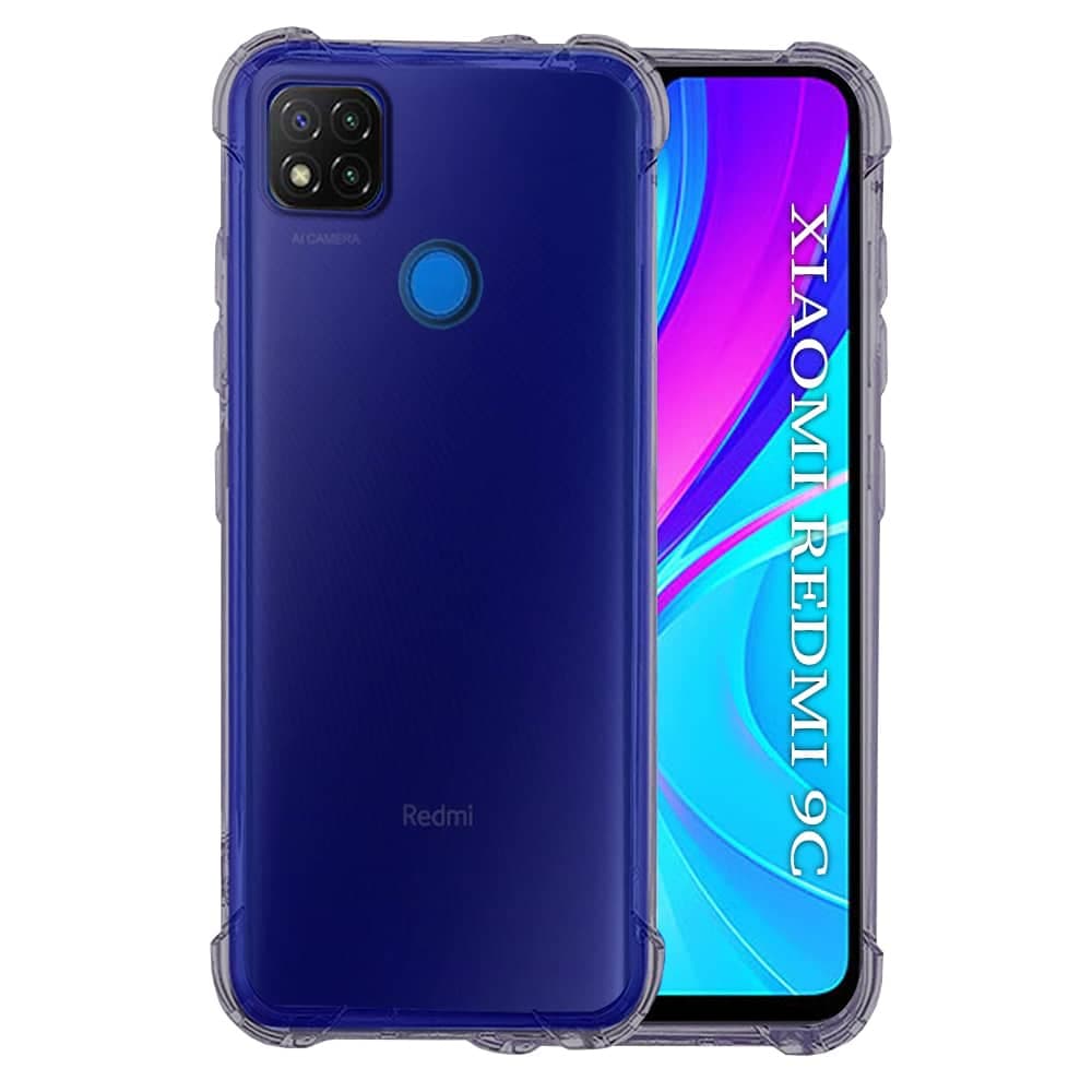 Techsuit Shockproof Clear Silicone - θήκη για Xiaomi Redmi 9C - Μαύρο