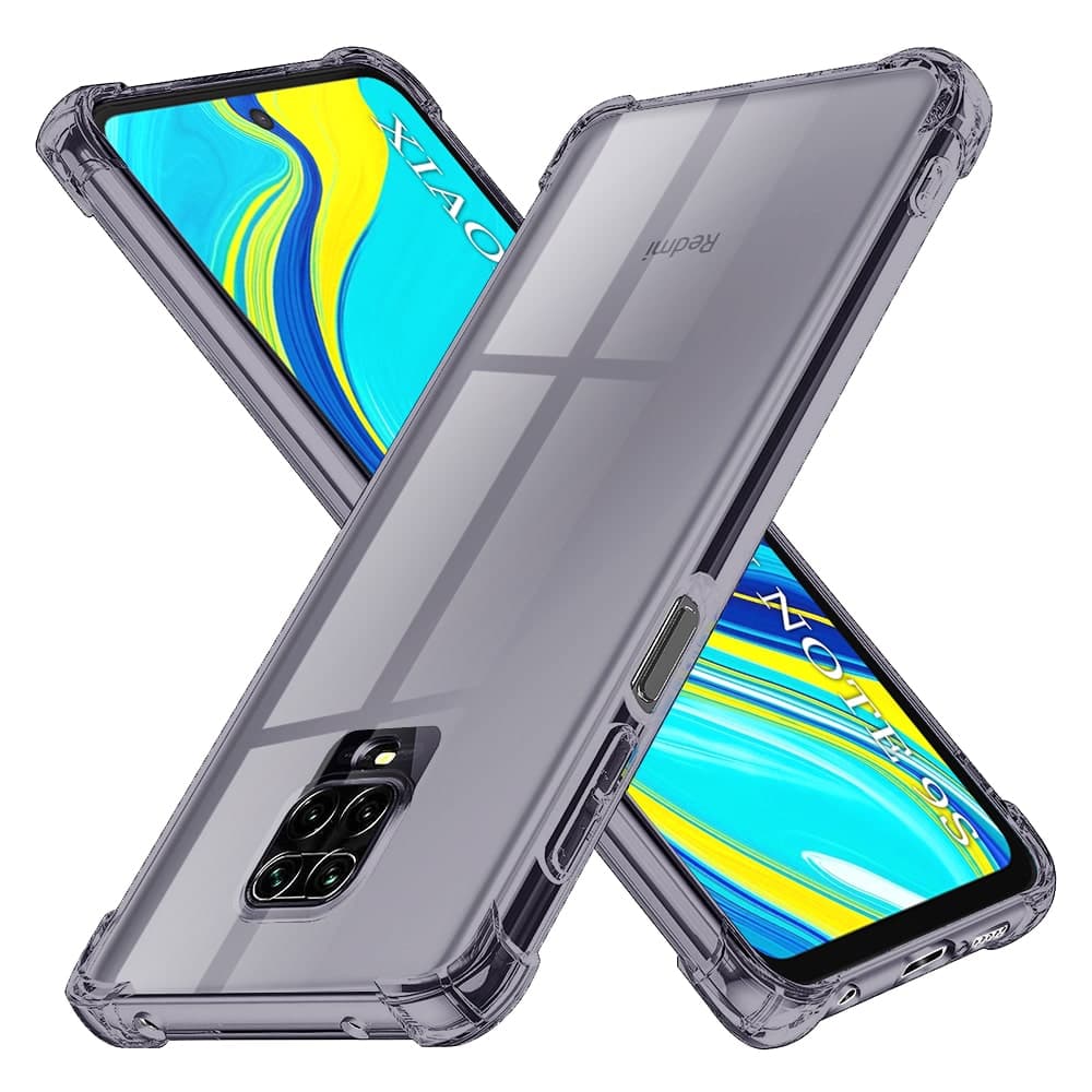 Techsuit Shockproof Clear Silicone - θήκη για Xiaomi Redmi Note 9S - Μαύρο