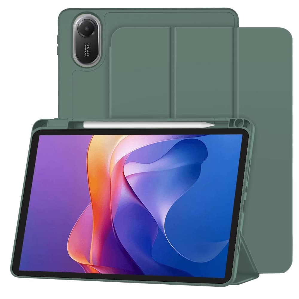 Techsuit - Τρίπτυχη εύκαμπτη (με βάση μολυβιού) - Xiaomi Redmi Pad 2 - Πράσινη