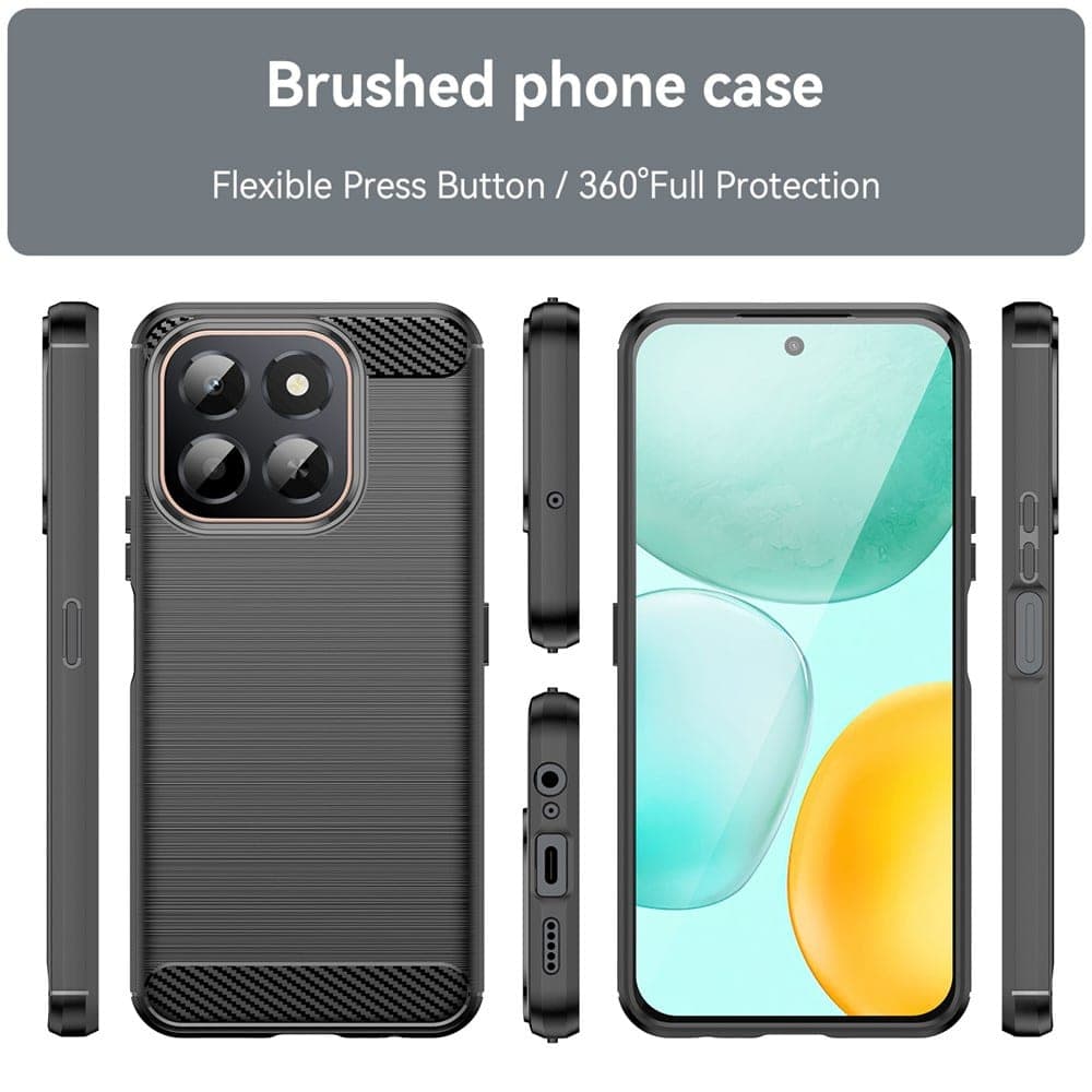 Techsuit Carbon Silicone - θήκη για Honor X6c - Μαύρο 2