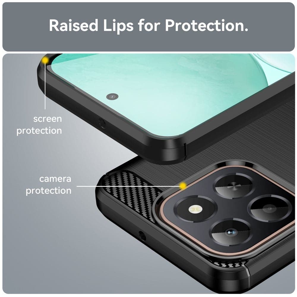 Techsuit Carbon Silicone - θήκη για Honor X6c - Μαύρο 4