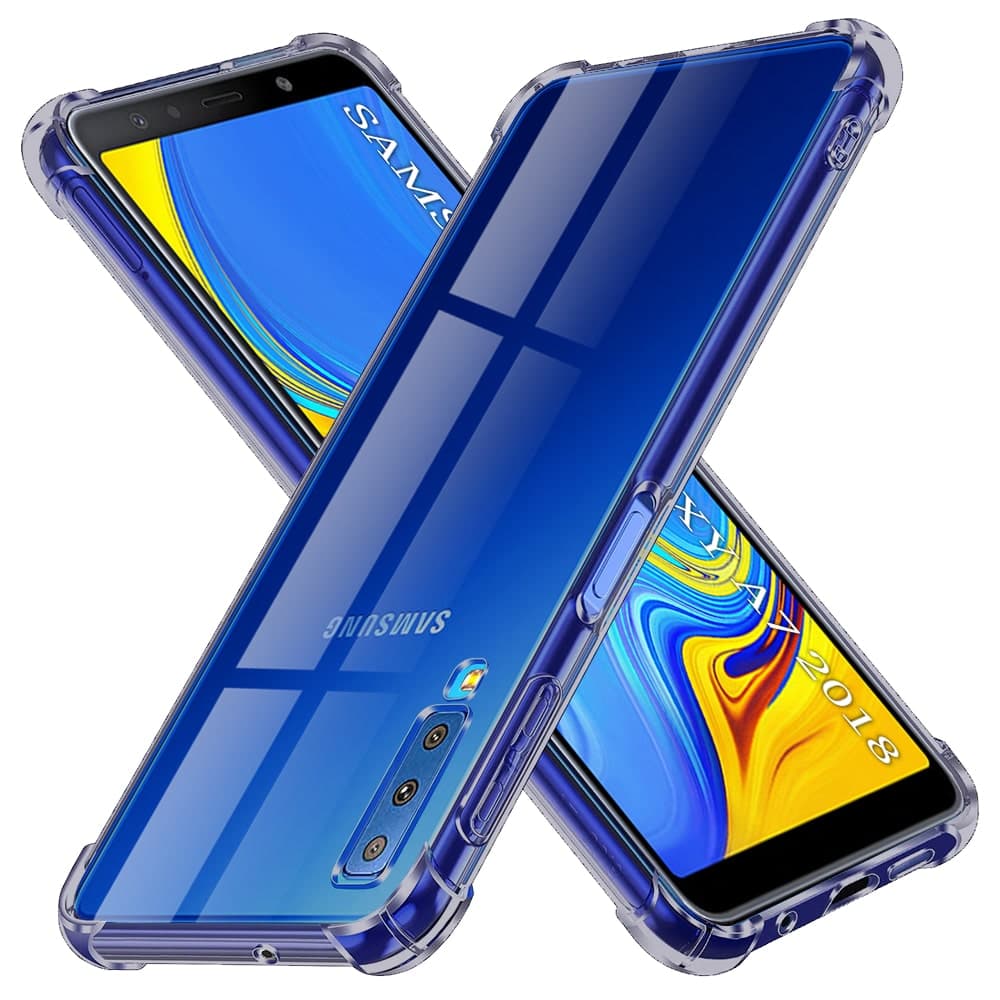 Techsuit Shockproof Clear Silicone - θήκη για Samsung Galaxy A7 (2018) - Μαύρο
