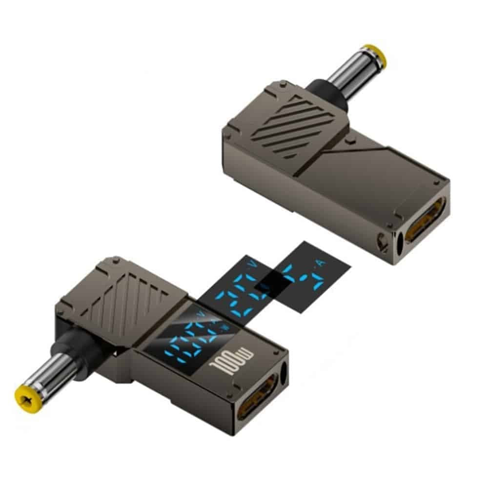 Techsuit - Adapter Laptopplugx (a22) - For Laptop, Dc To Type-C, 100w, Led Display - Grey 2
