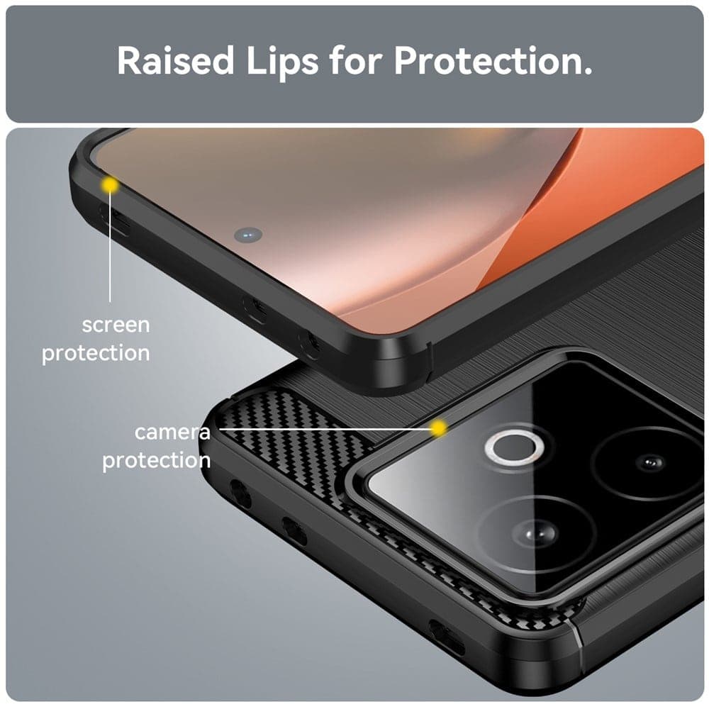 Techsuit Carbon Silicone - θήκη για Realme GT 5G - Μαύρο 3