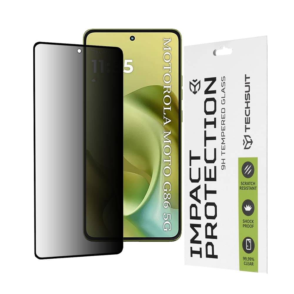 Techsuit - 111D Πλήρης Κόλλα Απορρήτου - Motorola Moto G86 - Μαύρο