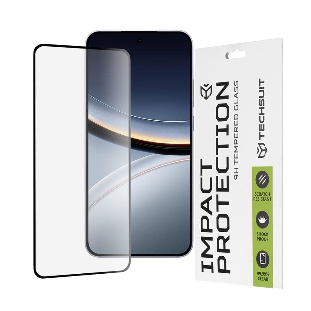 Techsuit - 111d Full Cover / Full Glue Glass - Xiaomi Poco F7 - Black