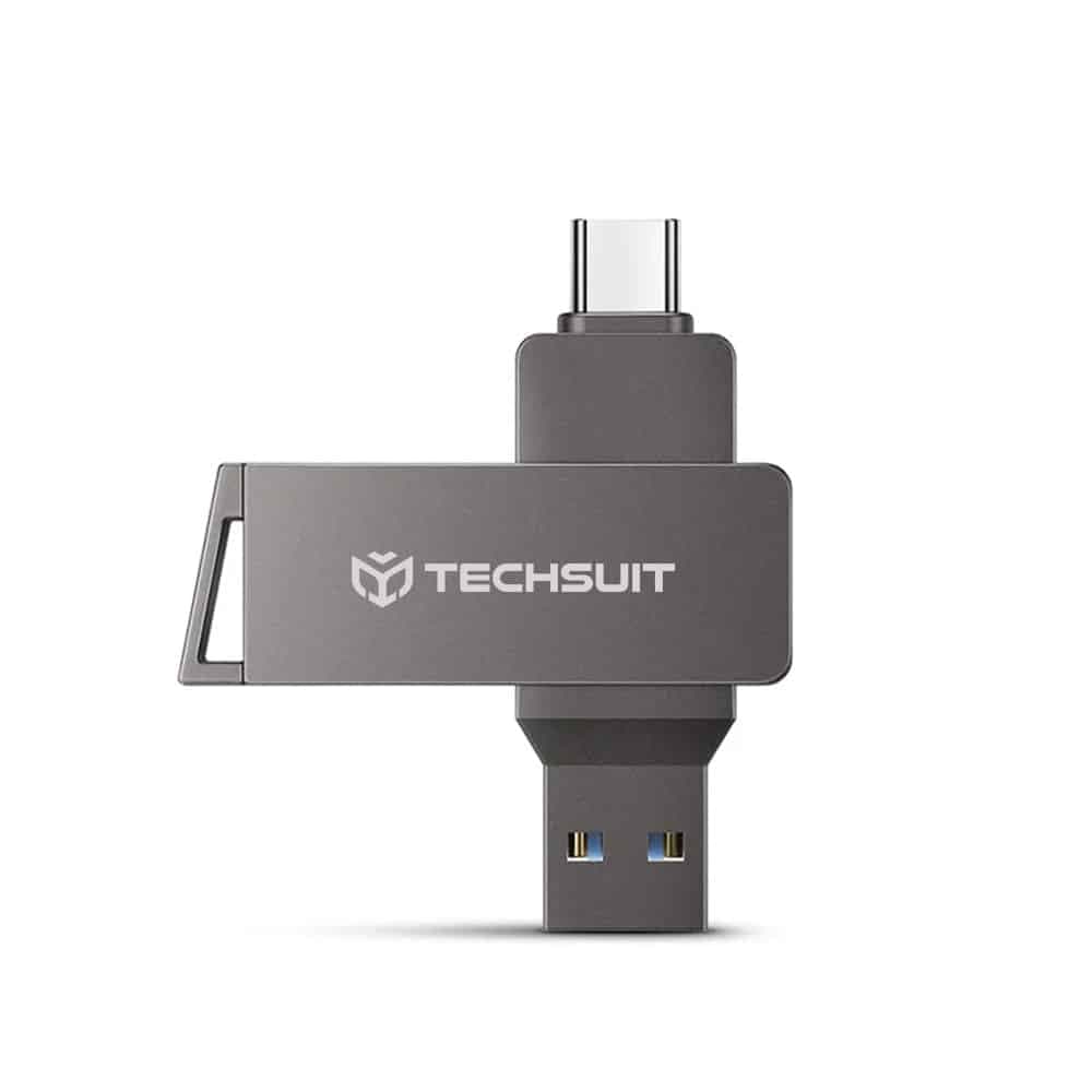 Techsuit - Memory Stick Thsm19 (thsm19816) - Dual-Interface USB 3.0, Type-C, 16gb, High Speed Flashdrive - Grey