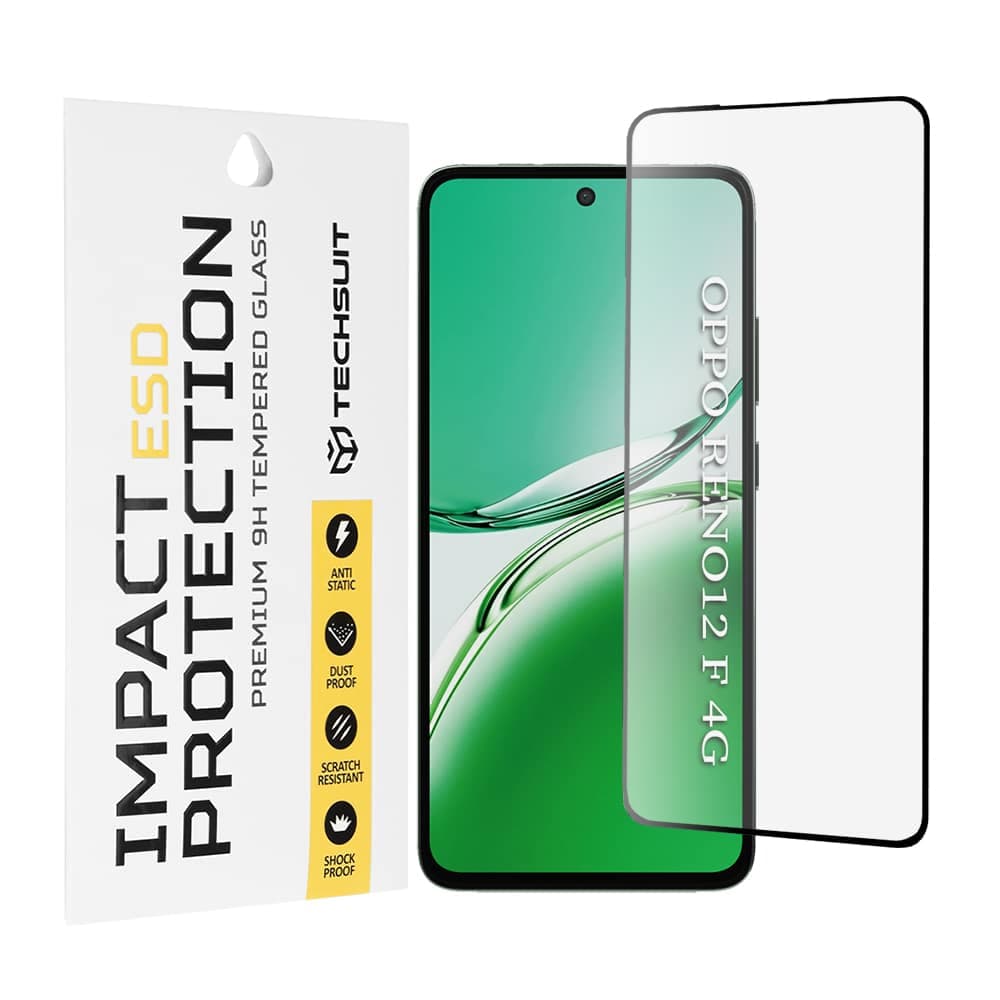 Techsuit - Esd Glass - Oppo Reno12 F 4g / Reno12 F 5g / Reno12 Fs 4g / Reno12 Fs 5g - Black