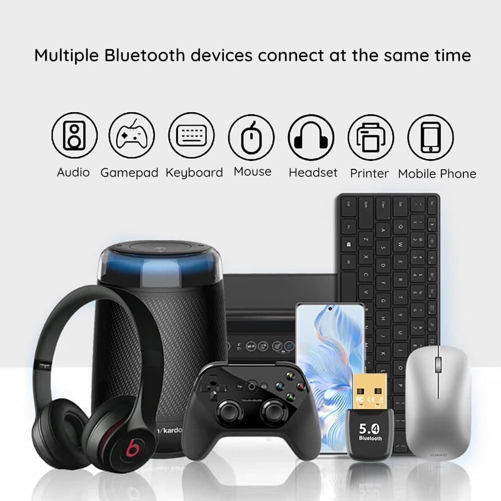Techsuit - Bluetooth Adapter Bluejet (a20) - For Pc, Bluetooth 5.4, Plug&play, Edr&ble - Black 5