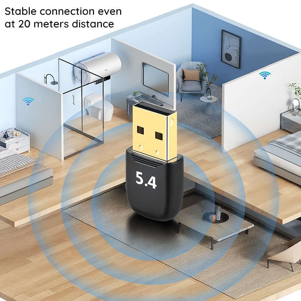 Techsuit - Bluetooth Adapter Bluejet (a20) - For Pc, Bluetooth 5.4, Plug&play, Edr&ble - Black 3