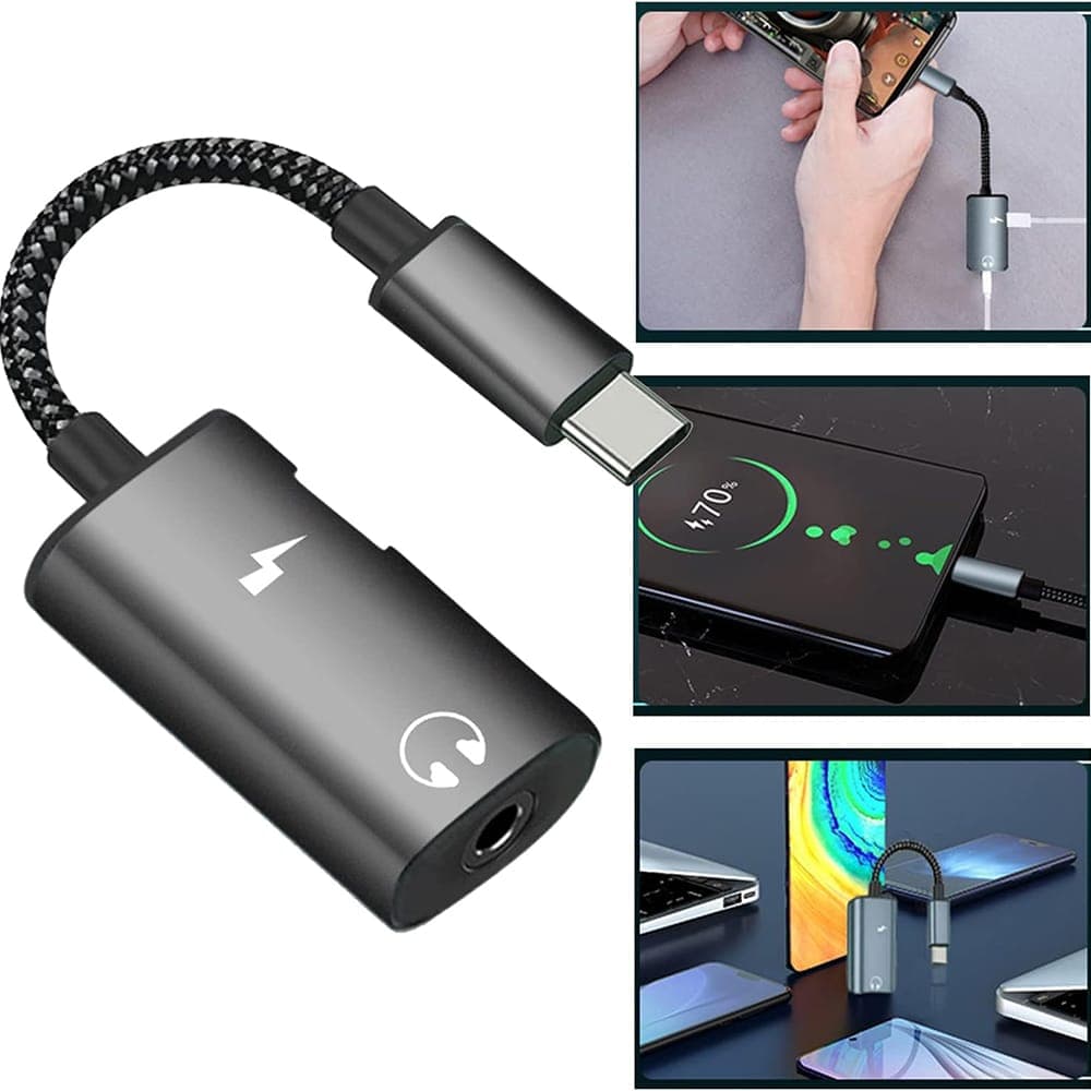 Techsuit - 2in1 Audio Adapter Acusticore (ac22) - Type-C To Type-C/jack 3.5mm, Fast Charging, Dac Chip, Hi-Fi Sound - Gray 6