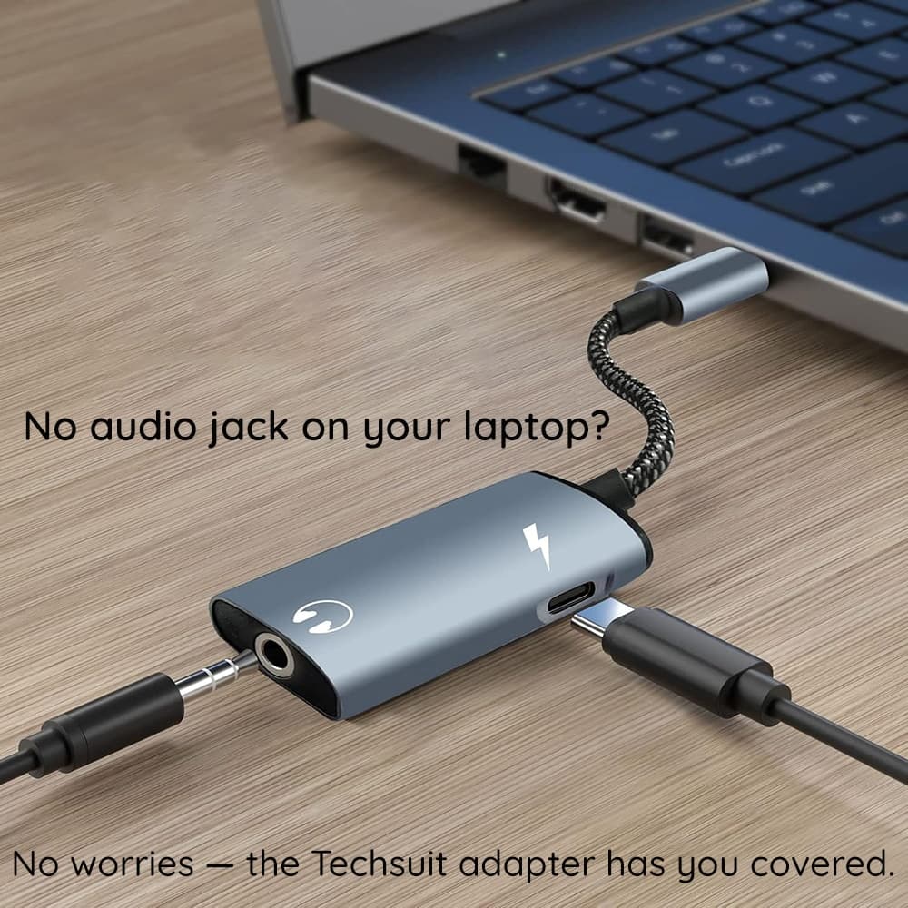 Techsuit - 2in1 Audio Adapter Acusticore (ac22) - Type-C To Type-C/jack 3.5mm, Fast Charging, Dac Chip, Hi-Fi Sound - Gray 5