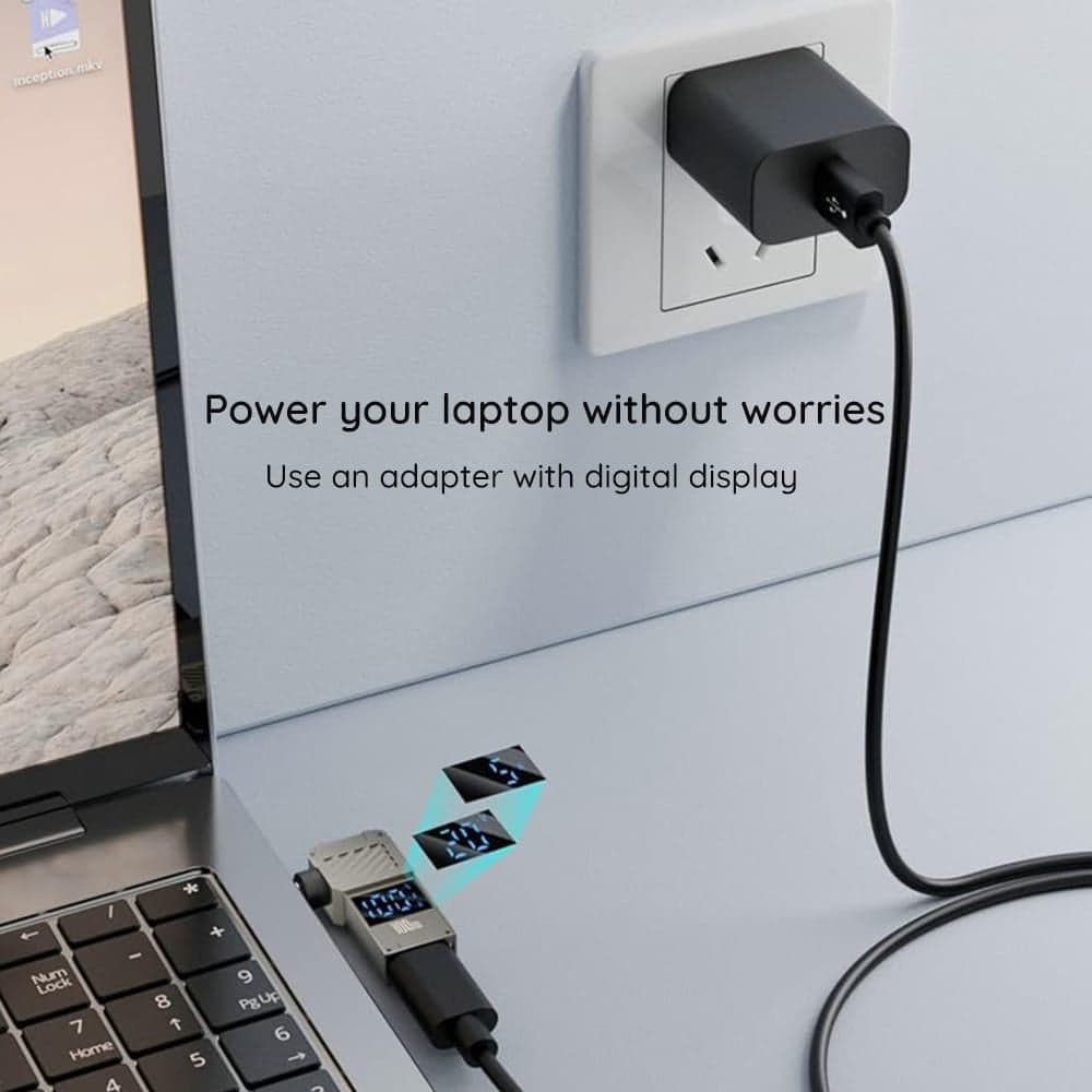 Techsuit - Adapter Laptopplugx (a22) - For Laptop, Dc To Type-C, 100w, Led Display - Grey 5