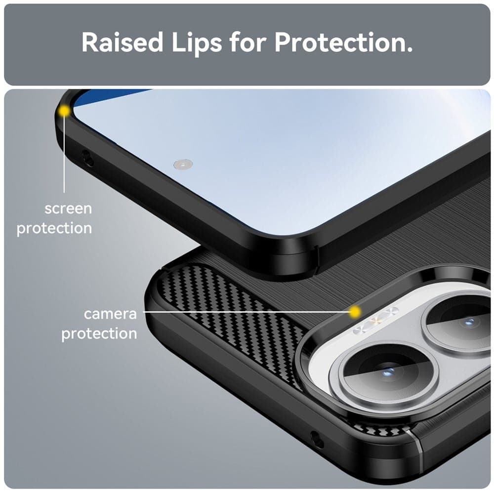 Techsuit Carbon Silicone - θήκη για Xiaomi Poco F7 - Μαύρο 4