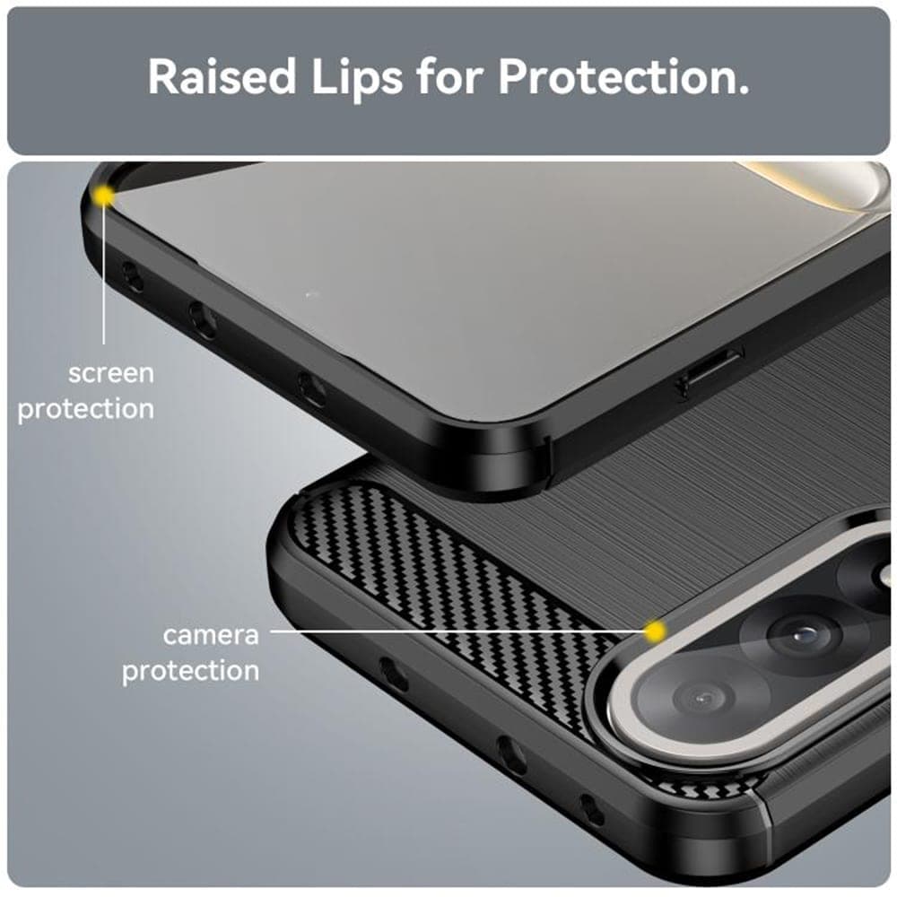Techsuit Carbon Silicone - θήκη για Oneplus Nord 5 - Μαύρο 6
