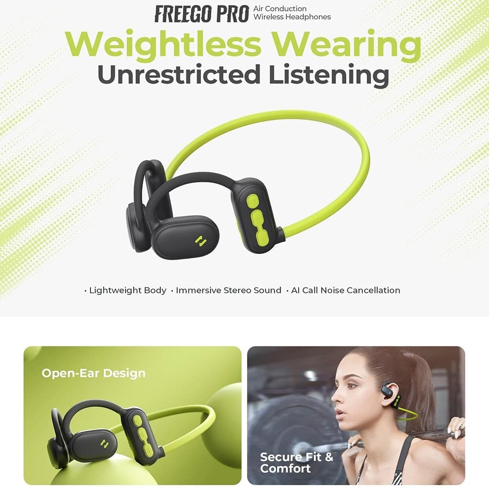 Havit - Bluetooth Earphones (e553bt) - Open-Ear (air Conduction), Bluetooth 5.3, Noise Cancellation, Type-C, 110mah - Green 3