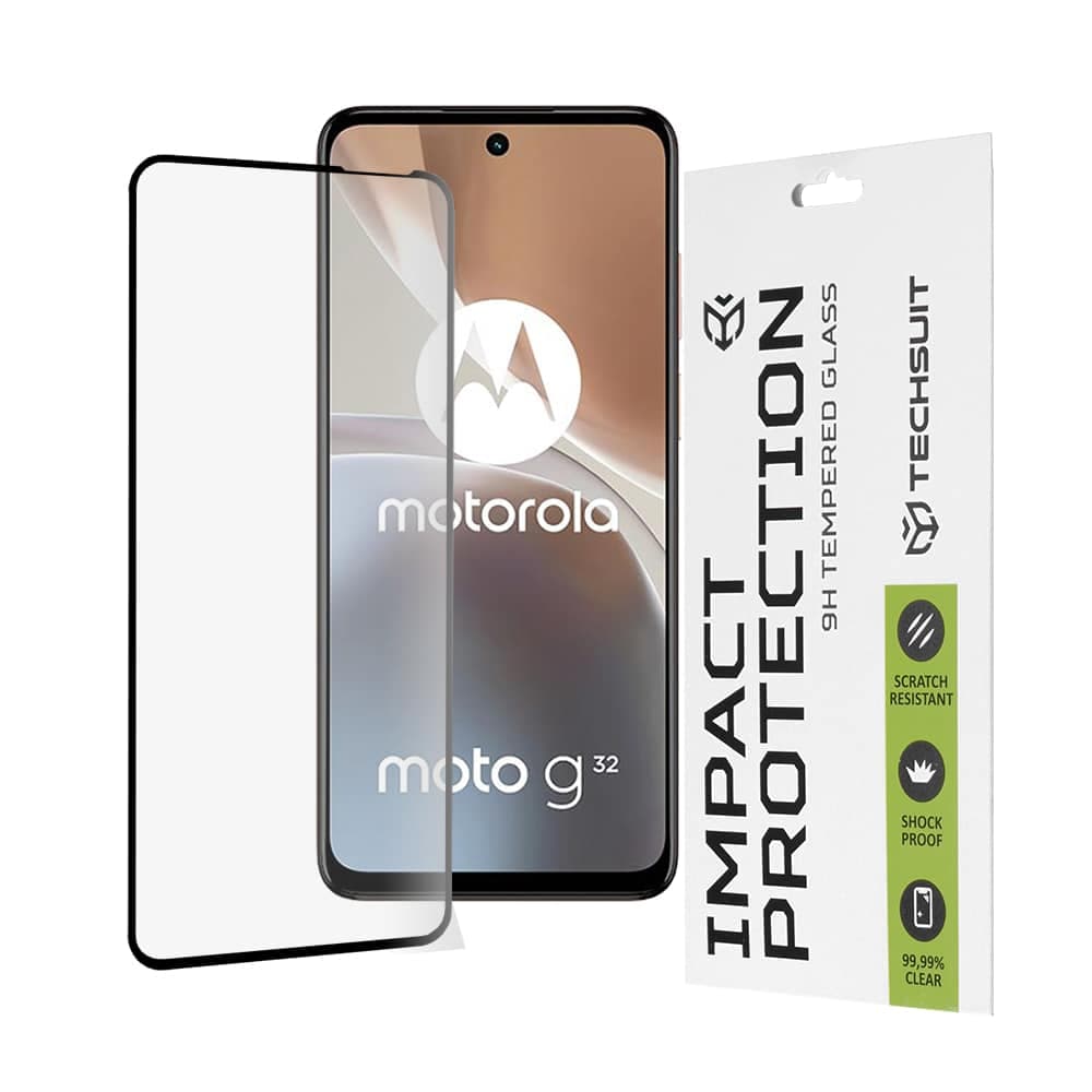 Techsuit - 111D Πλήρης Κάλυψη / Full Glue Γυαλί - Motorola Moto G32 - Μαύρο
