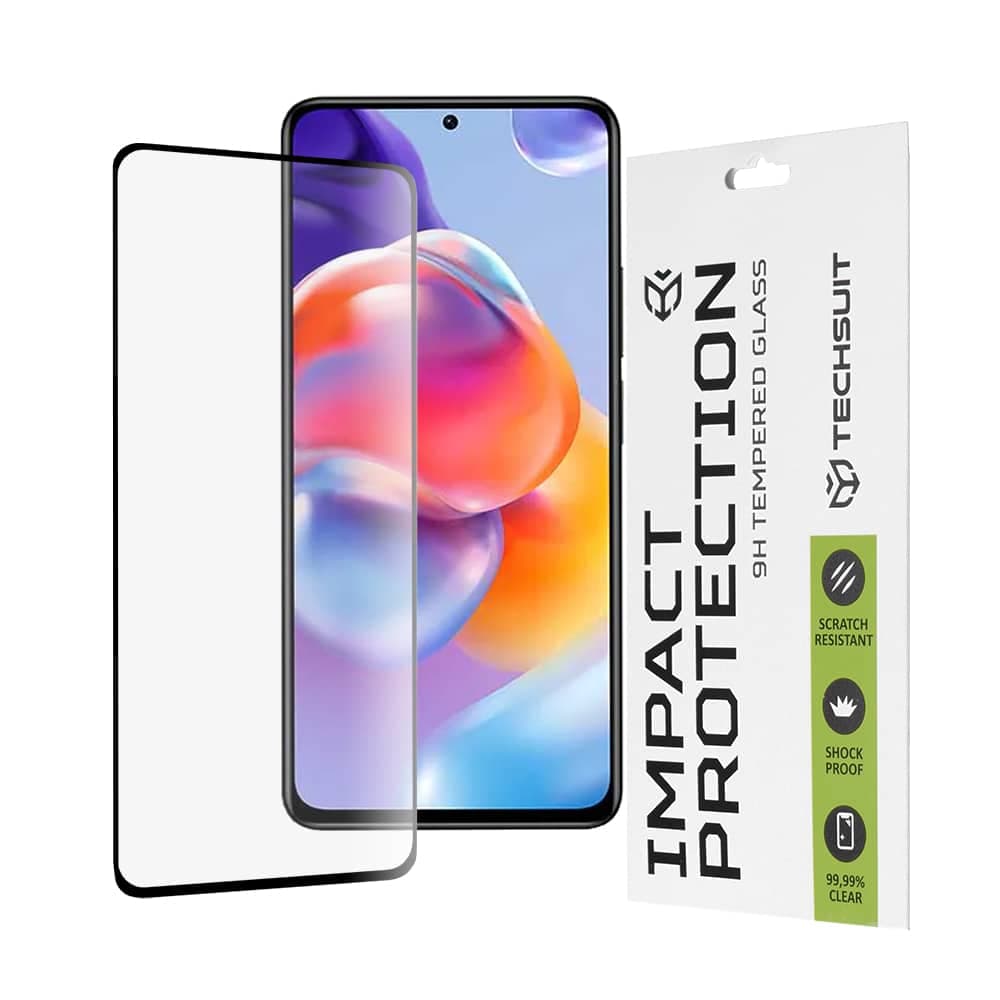 Techsuit - 111D Πλήρης Κάλυψη / Full Glue Γυαλί - Xiaomi Redmi Note 11 Pro 4G/11 Pro 5G/11 Pro+ 5G/Poco X4 Pro 5G - Μαύρο