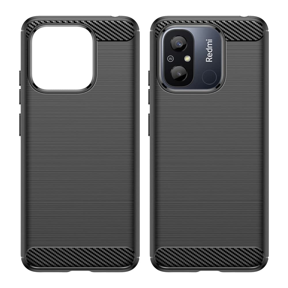 Techsuit Carbon Silicone - θήκη για Xiaomi Redmi 12C - Μαύρο 2