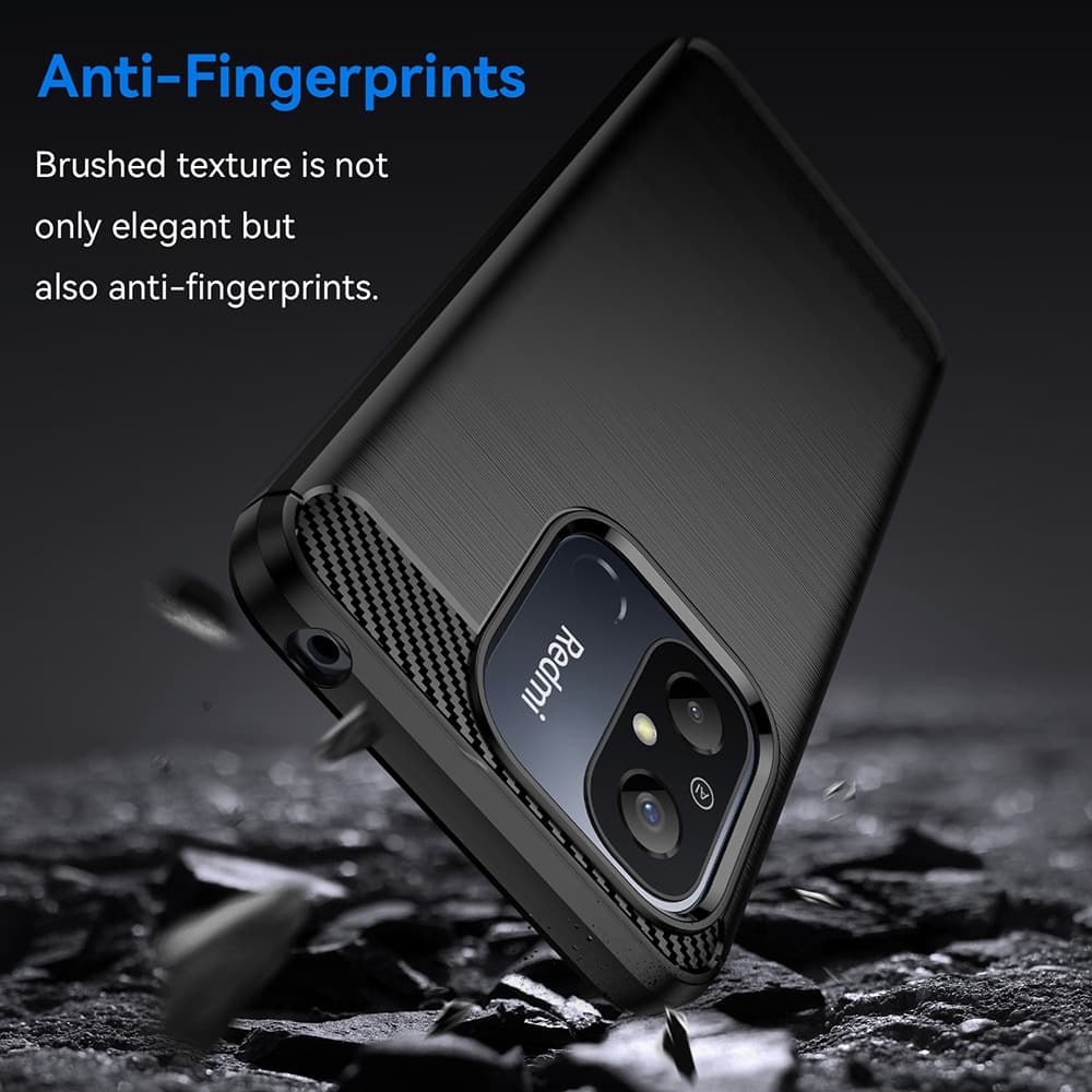 Techsuit Carbon Silicone - θήκη για Xiaomi Redmi 12C - Μαύρο 3
