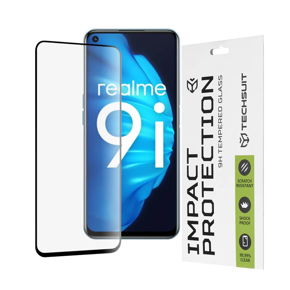 Techsuit - 111D Πλήρης Κάλυψη / Full Glue Γυαλί - Realme 9i / 9 5G / 9 Pro / 8i / Narzo 50 / Oppo A76 / A96 / OnePlus Nord CE 2 Lite 5G - Μαύρο