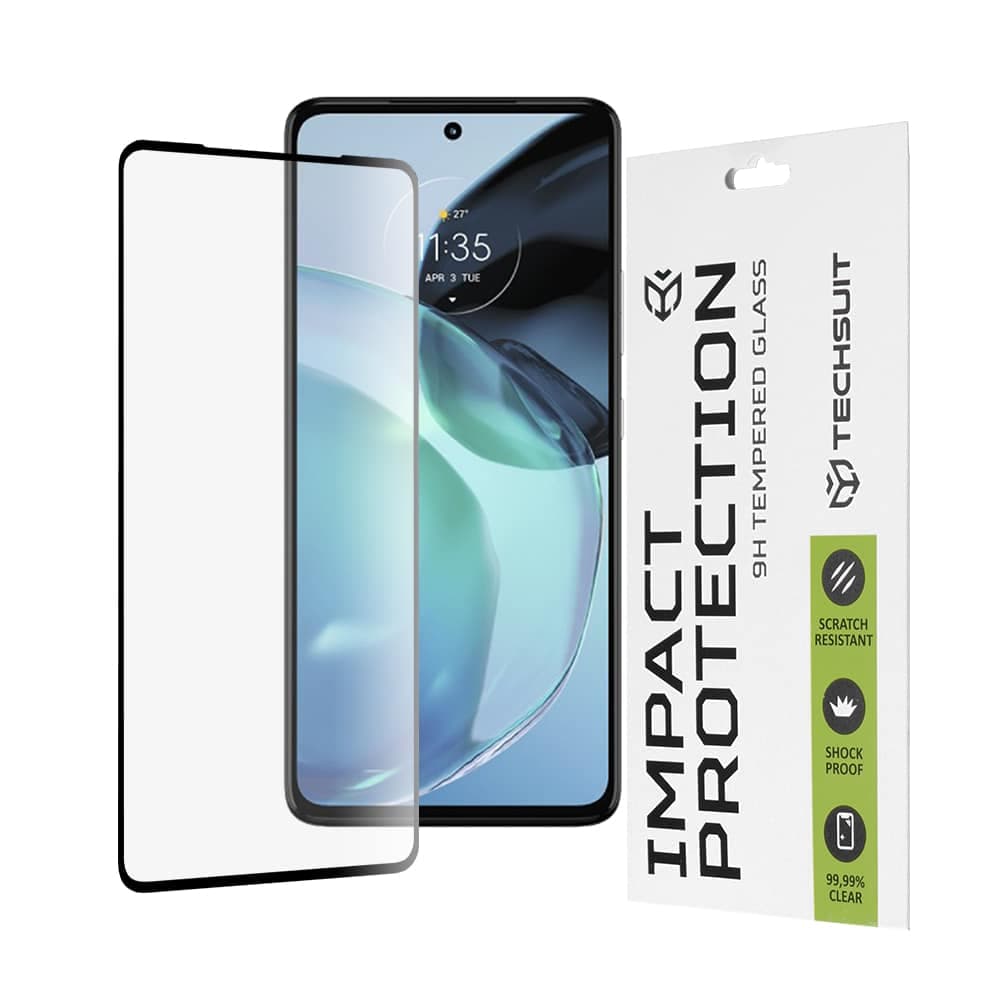 Techsuit - 111D Πλήρης Κάλυψη / Full Glue Γυαλί - Motorola Moto G72 - Μαύρο