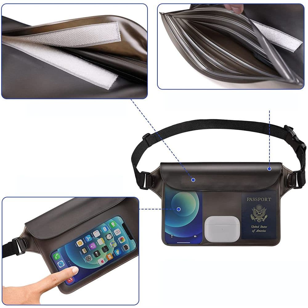 Techsuit - Waterproof Pouch - Universal Silicone Big Bag for Accessories - Black 7