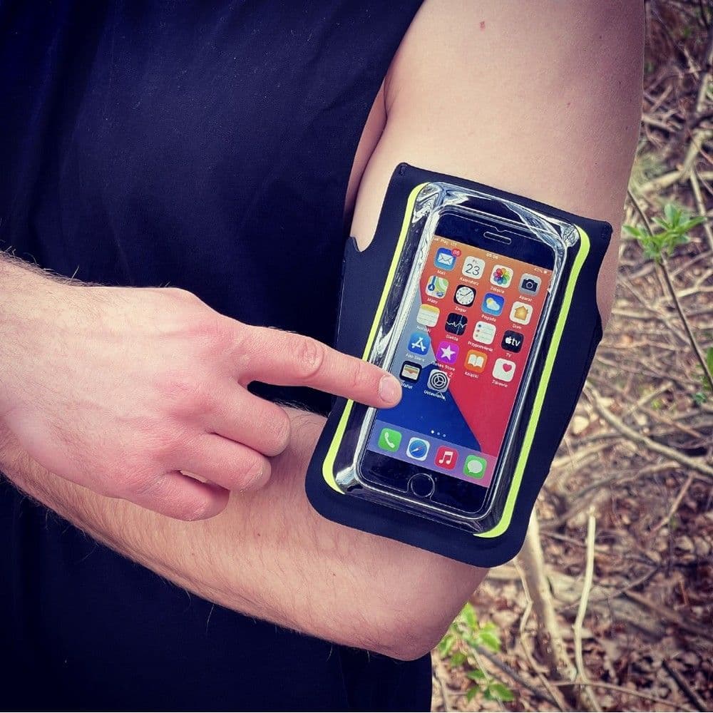 Techsuit - Αθλητικό τσαντάκι (TH10) - με Velcro, για Τηλέφωνα, μέγιστο 6.5" - Γκρι / Λευκό 5