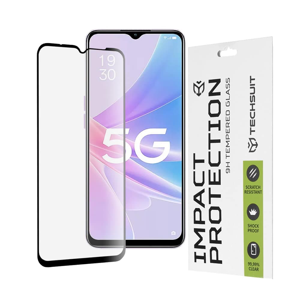 Techsuit - 111D Πλήρης Κάλυψη / Full Glue Γυαλί - Oppo A58 5G / A78 5G - Μαύρο
