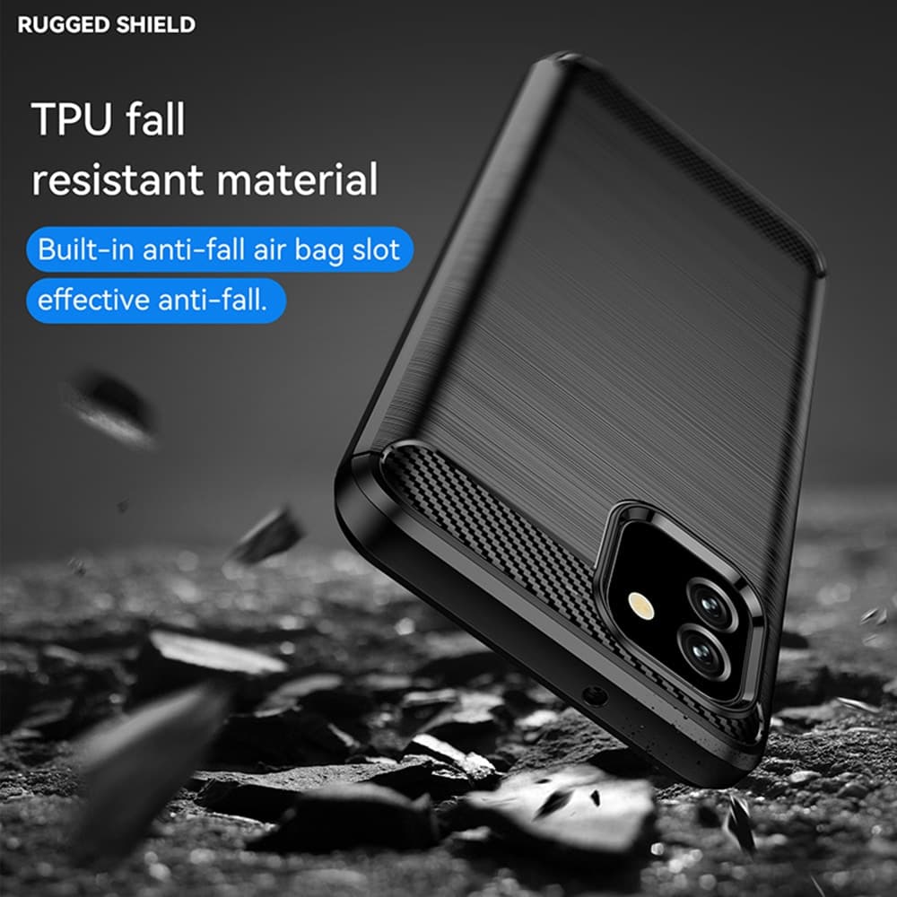 Techsuit Carbon Silicone - θήκη για Samsung Galaxy A04e - Μαύρο 3