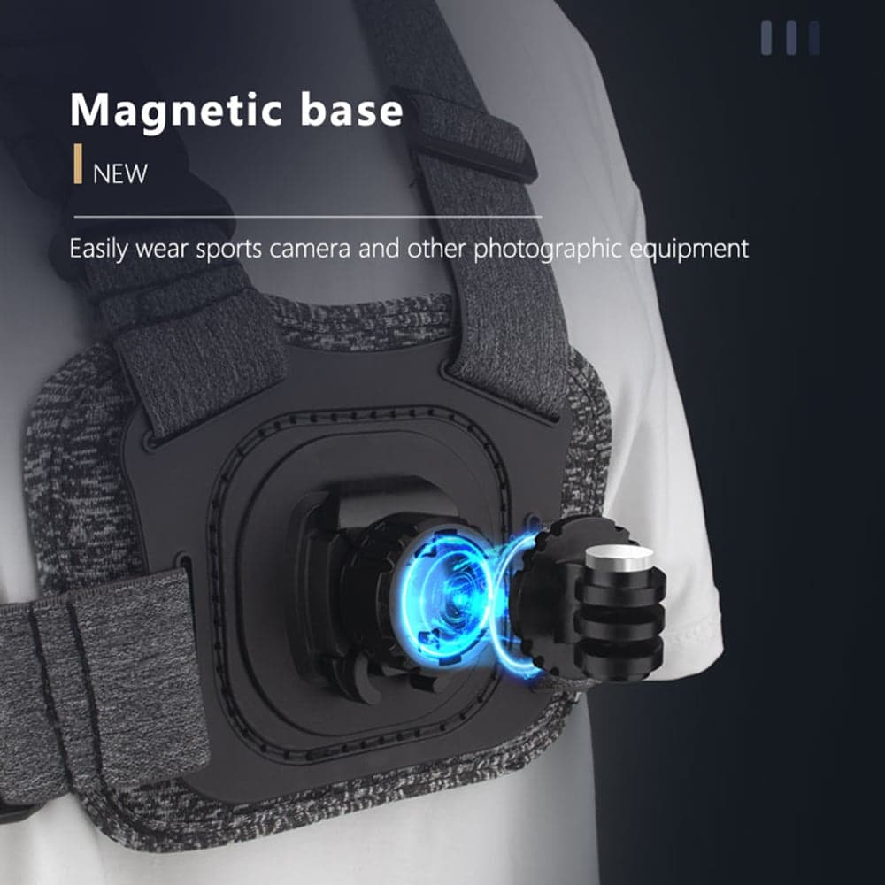 Techsuit - Camera Holder (JX-002) - for GoPro with Magnetic Base, Chest Wear - Gray 2