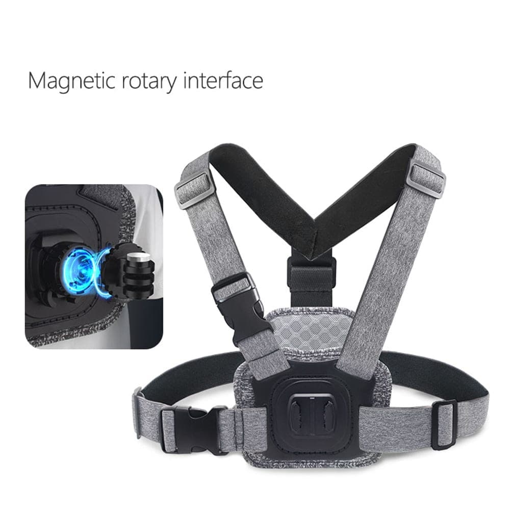 Techsuit - Camera Holder (JX-002) - for GoPro with Magnetic Base, Chest Wear - Gray 3