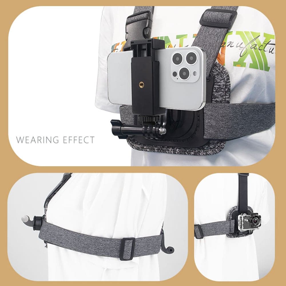 Techsuit - Camera Holder (JX-002) - for GoPro with Magnetic Base, Chest Wear - Gray 4