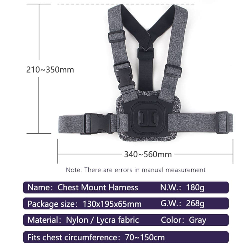 Techsuit - Camera Holder (JX-002) - for GoPro with Magnetic Base, Chest Wear - Gray 5