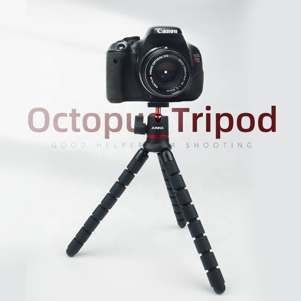 Techsuit - Octopus Tripod (JX-004) - for Phone and GoPro Action Camera, Portable, Flexible - Black 4