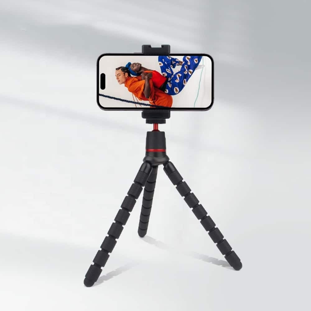 Techsuit - Octopus Tripod (JX-004) - for Phone and GoPro Action Camera, Portable, Flexible - Black 5