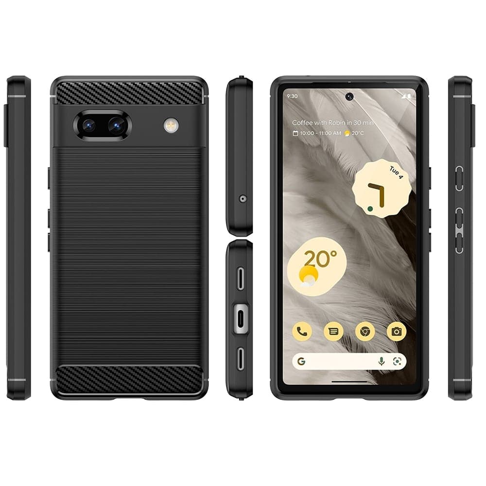 Techsuit Carbon Silicone - θήκη για Google Pixel 7a - Μαύρο 2