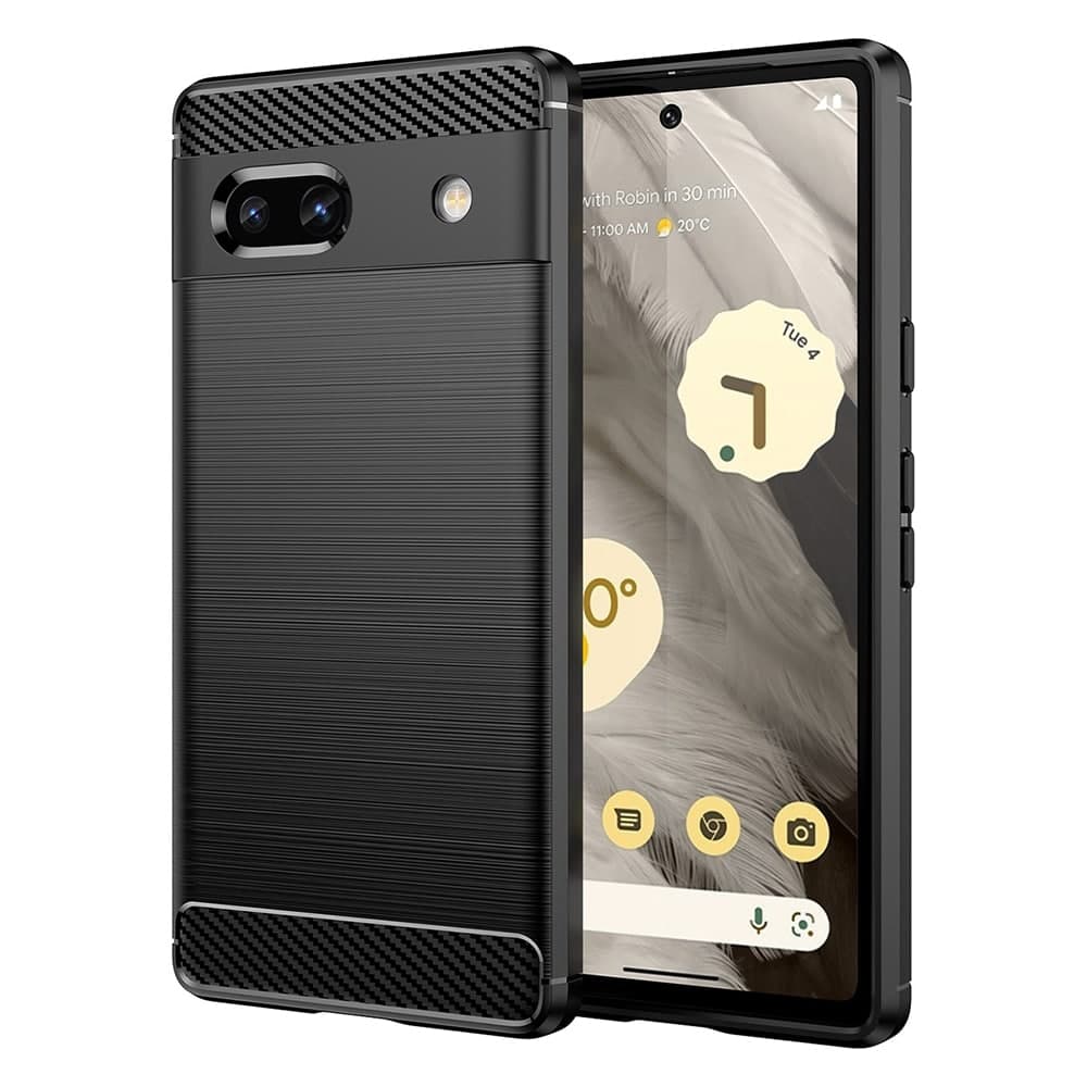 Techsuit Carbon Silicone - θήκη για Google Pixel 7a - Μαύρο