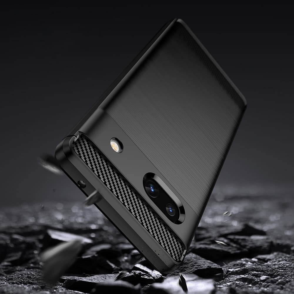 Techsuit Carbon Silicone - θήκη για Google Pixel 7a - Μαύρο 6