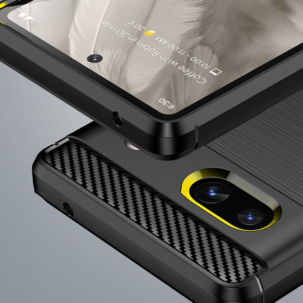 Techsuit Carbon Silicone - θήκη για Google Pixel 7a - Μαύρο 5
