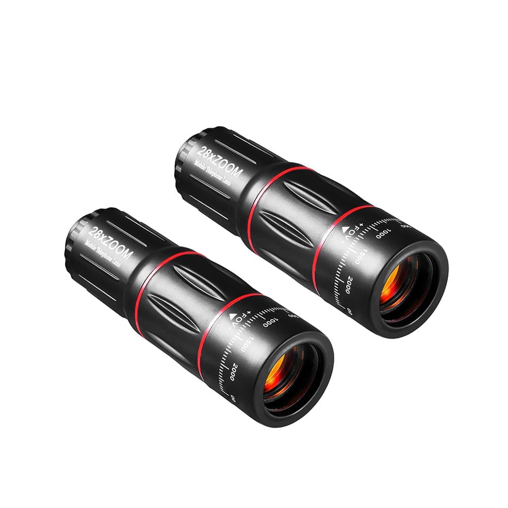 Techsuit - Σετ Φακού Κάμερας Τηλεφώνου (W28) - 28xZoom, HD Κρύσταλλο Lanthanide με Τρίποδο, Σύνδεση & E-Clip και Τσάντα - Μαύρο 4